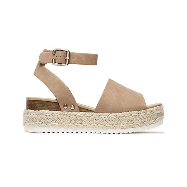 Espadrille-Plateausandalen aus Sackleinen