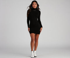 Back To Basics Turtleneck Mini Dress Oshnow