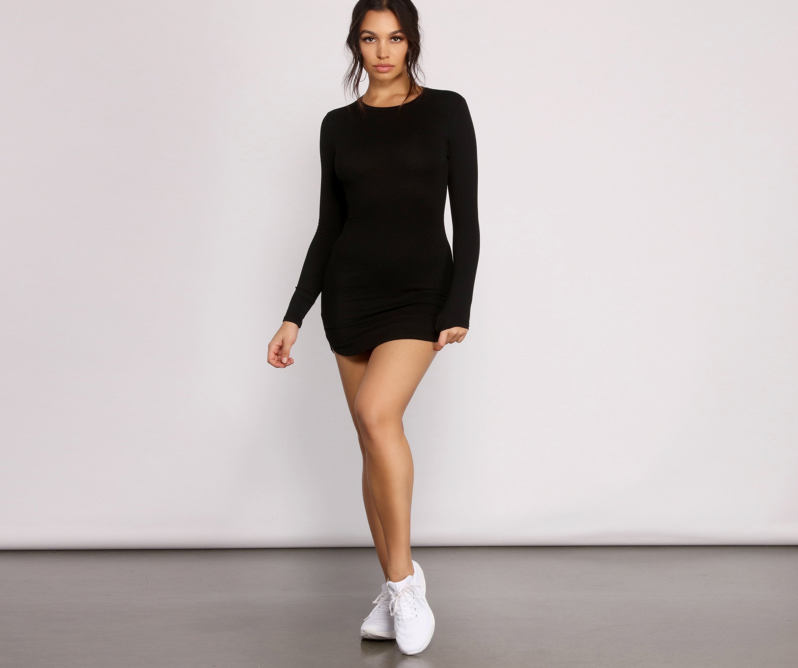 Back to Basics Knit Mini Dress Oshnow