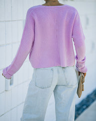 Basin Cropped Knit Sweater - Lavender Oshnow