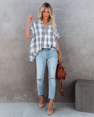 Be Organic Plaid Relaxed Top Oshnow