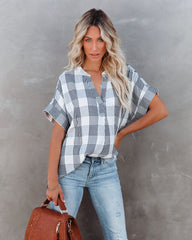 Be Organic Plaid Relaxed Top Oshnow