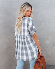 Be Organic Plaid Relaxed Top Oshnow