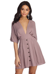 Beautifully Buttoned Skater Dress Oshnow