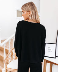 Beauty Sleep Relaxed Knit Top - Black Oshnow