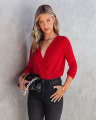 Becky Drape Bodysuit - Rot