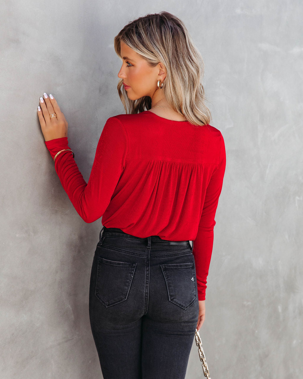 Becky Drape Bodysuit - Rot