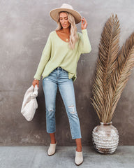 Between Us Thermal Knit Top - Lime Oshnow