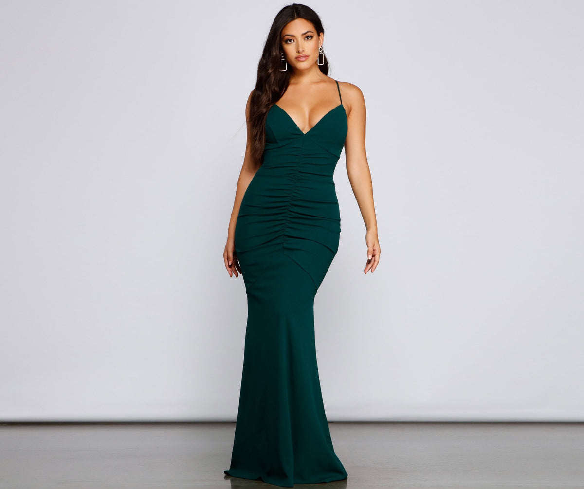 Bianca Ruched Mermaid Formal Dress Oshnow