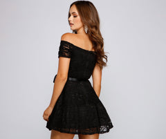 Blair Formal Off The Shoulder Lace Dress Oshnow