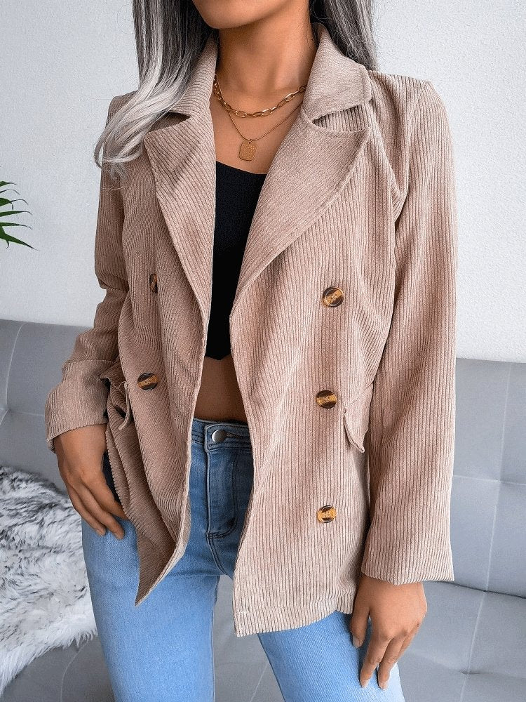 Blazers Fashion Double-Breasted Long Sleeve Blazer Oshnow