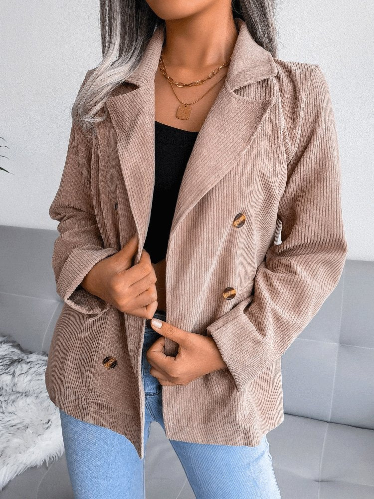 Blazers Fashion Double-Breasted Long Sleeve Blazer Oshnow