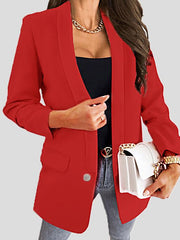 Blazers Lapel Button Slim Long Sleeve Blazer Oshnow