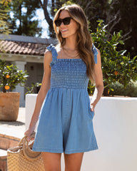 Mono con bolsillos fruncidos Boardwalk Dates - Azul 