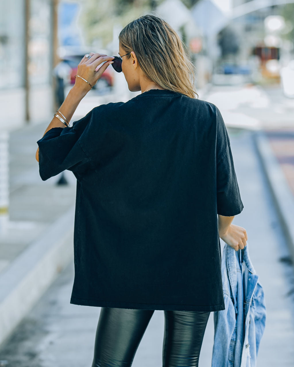 Brandon Cotton Oversized Tee - Black Oshnow