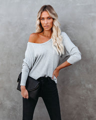 Breckenridge Thermal Contrast Top - Heather Grey Oshnow