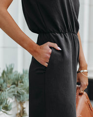 Brenna Pocketed Jumpsuit - Black - SALE