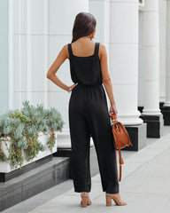 Brenna Pocketed Jumpsuit - Black - SALE