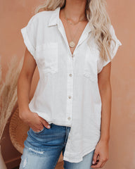 Brielle Linen Blend Button Down Top Oshnow