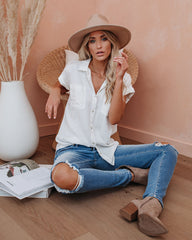 Brielle Linen Blend Button Down Top Oshnow