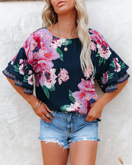 Bursting Blooms Floral Blouse Oshnow