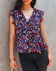 Cady Floral Ruffle Blouse Oshnow