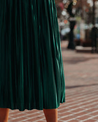 Cailey Pleated Midi Skirt - Green