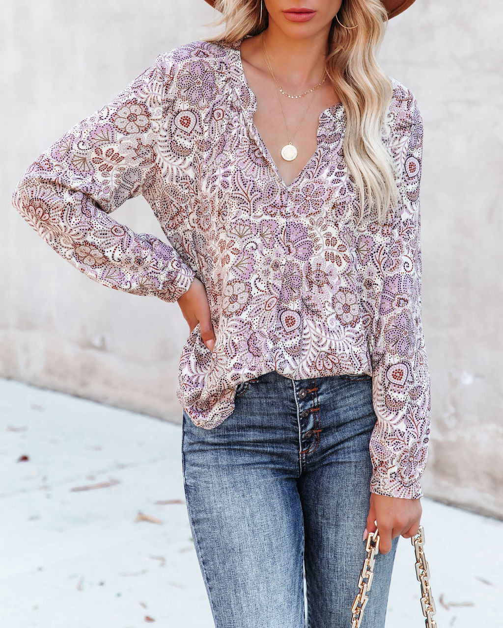 Cantwell Printed Shimmer Damsel Blouse Oshnow