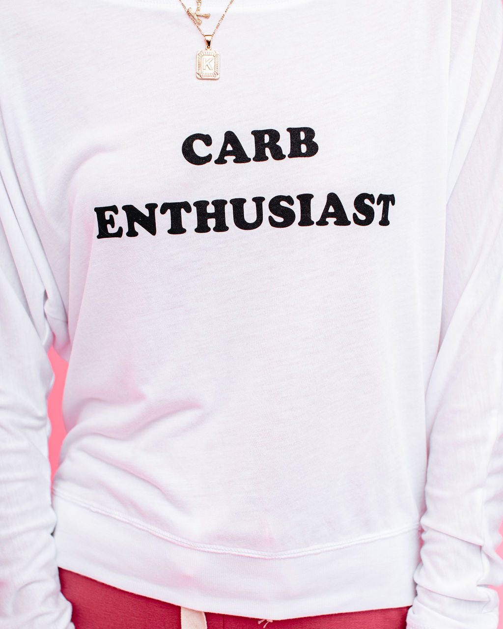 Carb Enthusiast Long Sleeve Knit Top Oshnow