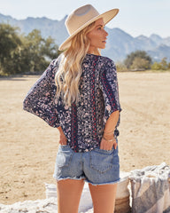 Carissa Floral Kimono Tie Top Oshnow