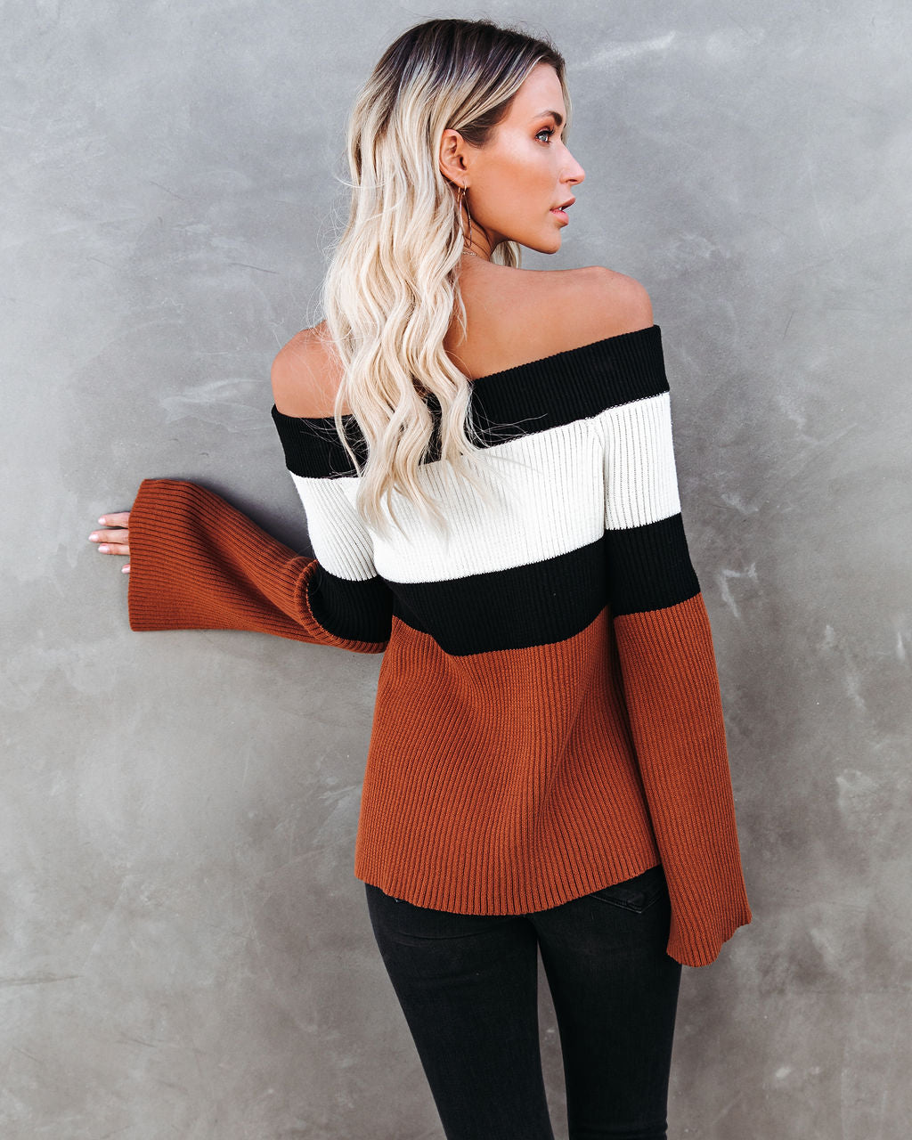 Carmen Bell Sleeve Off The Shoulder Sweater Top Oshnow