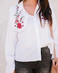 Carnation Cotton Embroidered Poplin Shirt Oshnow