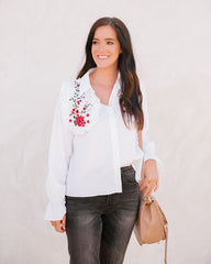 Carnation Cotton Embroidered Poplin Shirt Oshnow