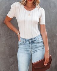 Carrington Ribbed Knit Top Oshnow