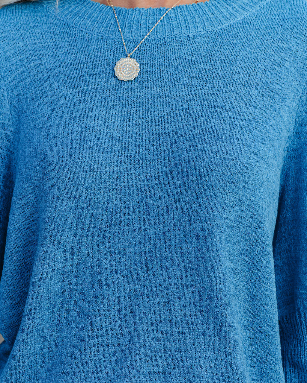 Carter Puff Sleeve Knit Top - Blue Oshnow