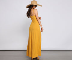 Casual Glam Ribbed Knit Maxi Dress Oshnow