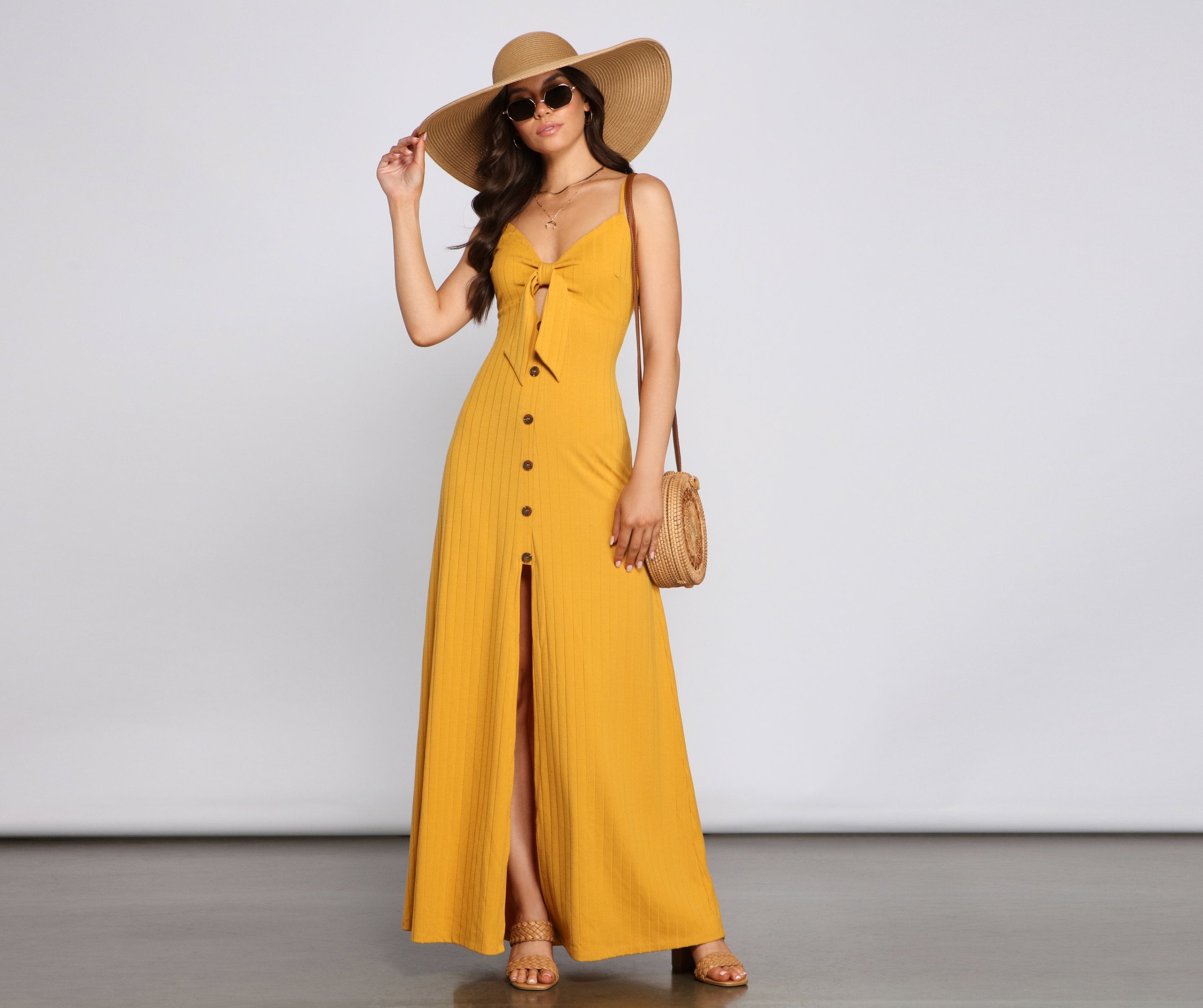 Casual Glam Ribbed Knit Maxi Dress Oshnow