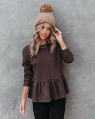 Sudadera con peplum Catherina - Chocolate 