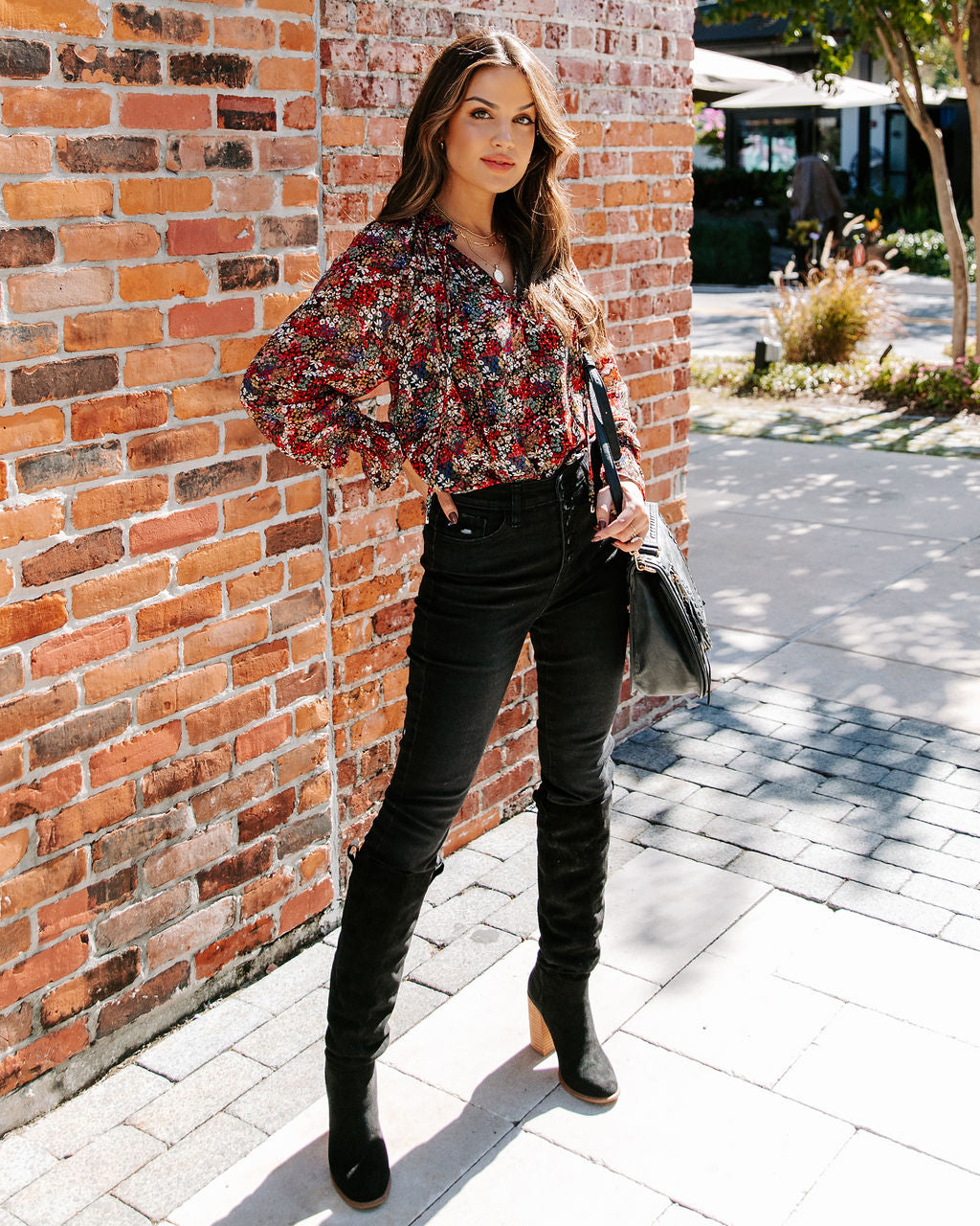 Charlize Floral Ruffle Blouse Oshnow