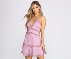 Charming Ruffles Chiffon Dress Oshnow