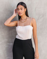Cherie Colorblock Flare Jumpsuit - Beige/Black