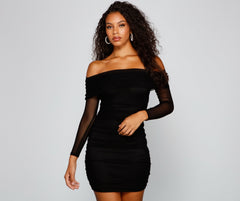 Chic Moment Mesh Bodycon Mini Dress Oshnow