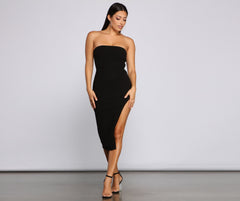 Chic Status Strapless Midi Dress Oshnow