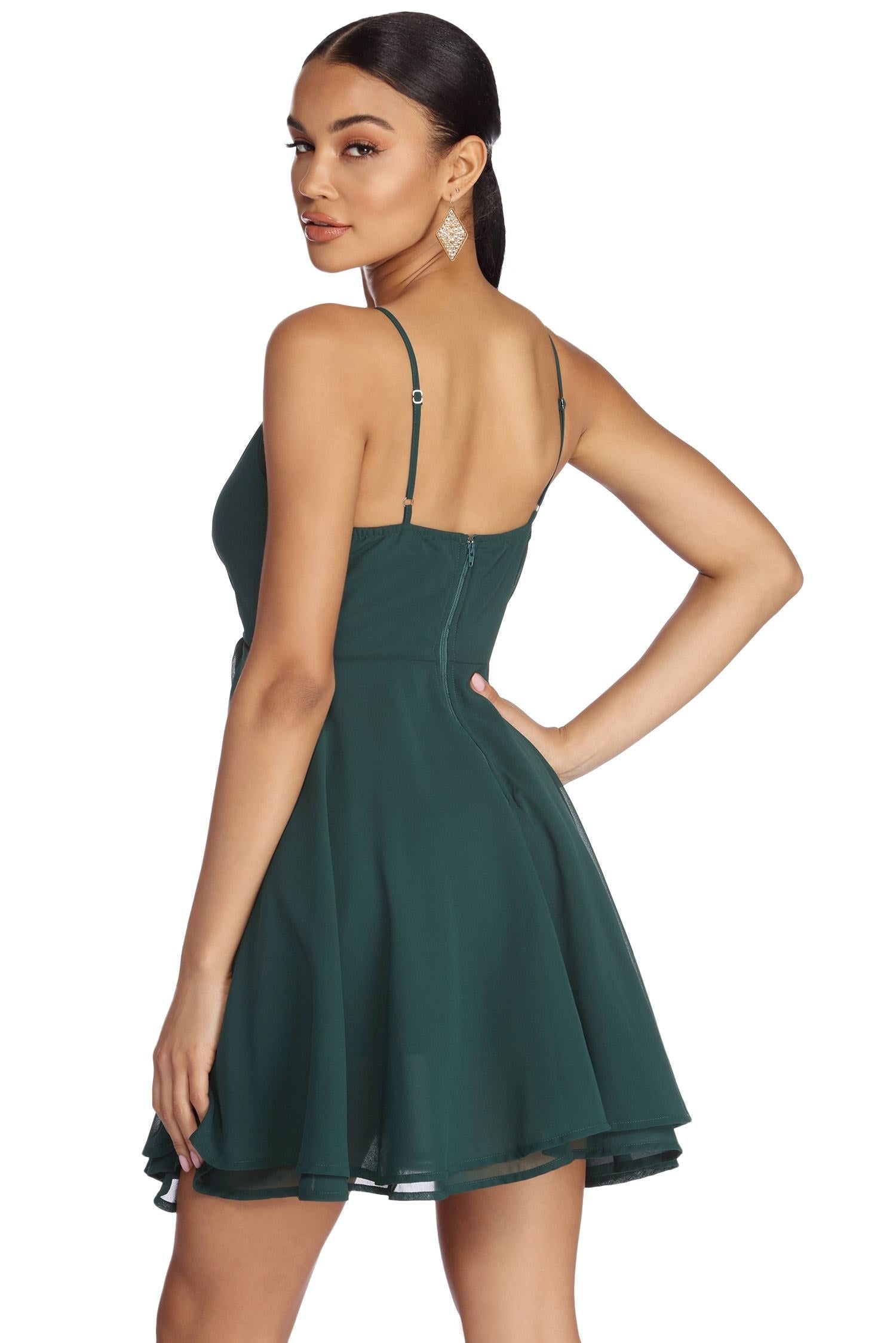 Chiffon Flow Skater Dress Oshnow