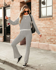 Chill Out Posh Knit Stripe Flare Pants