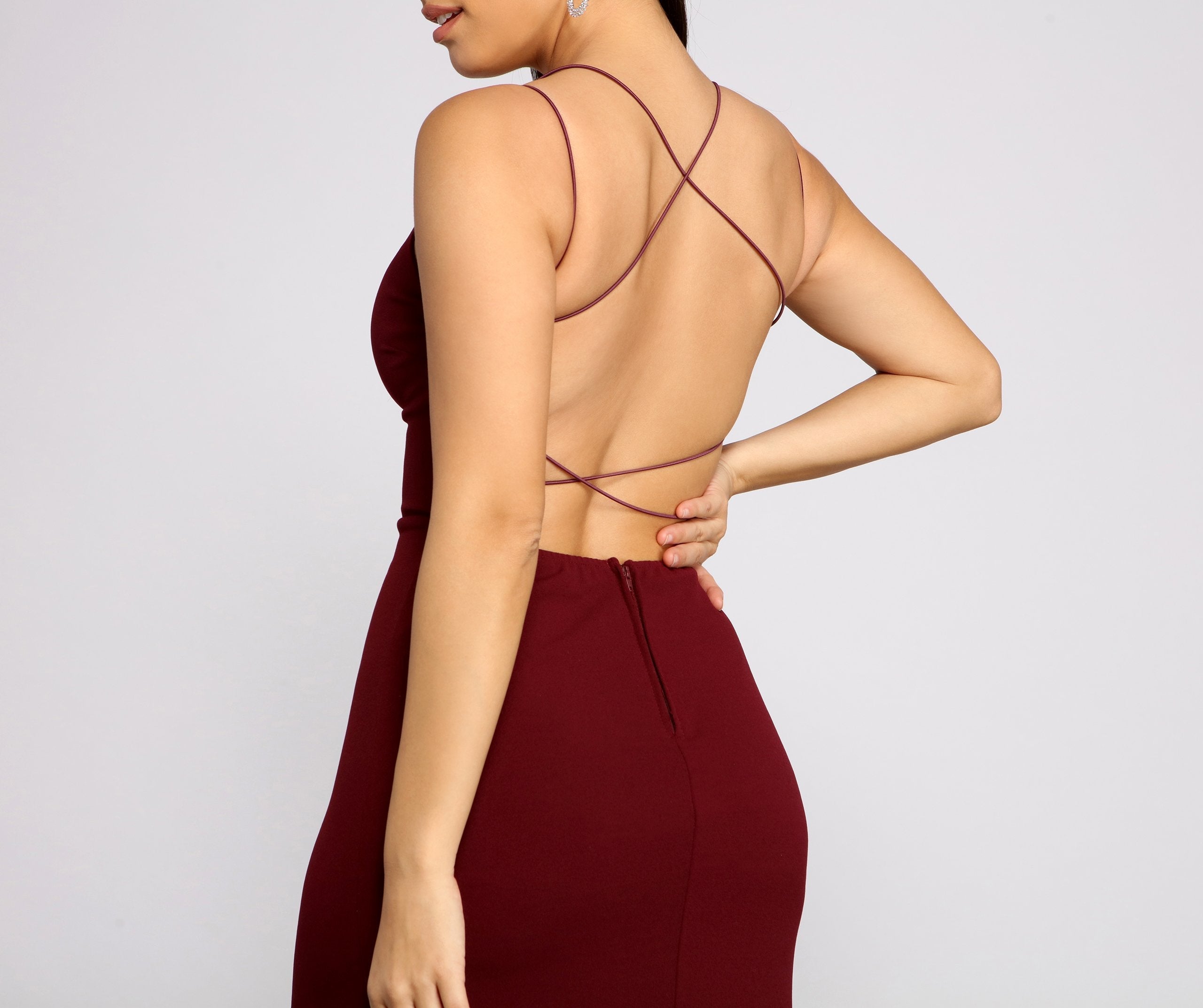 Chloe Lace-Up Back Formal Dress Oshnow