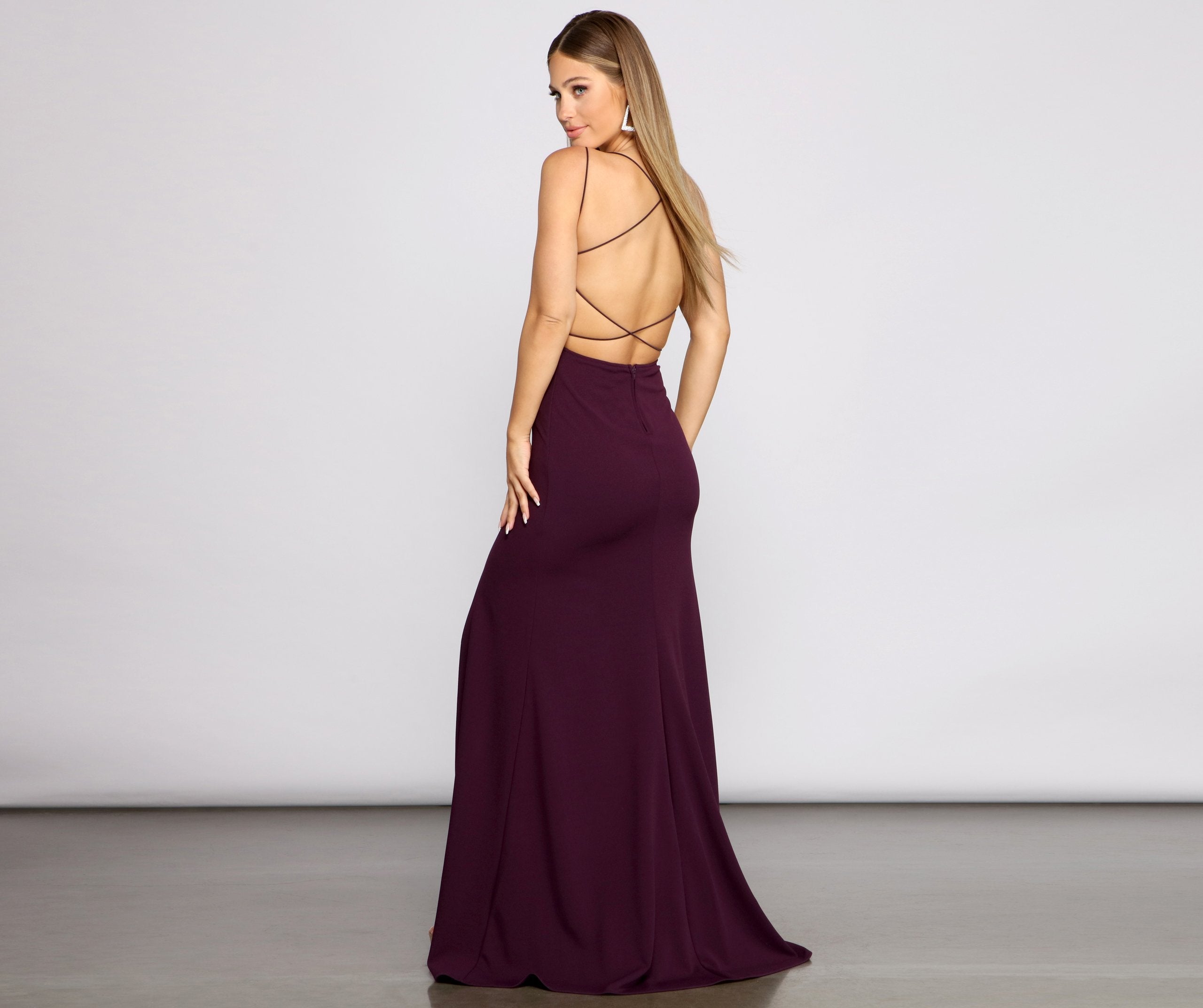 Chloe Lace-Up Back Formal Dress Oshnow