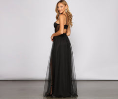 Cintra Mesh Tulle Bustier Gown Oshnow
