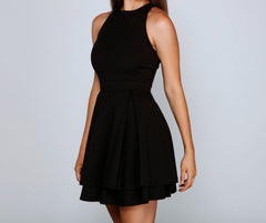 Classic Beauty Layered Skater Dress Oshnow