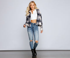 Cozy Vibes Plaid Shacket Oshnow